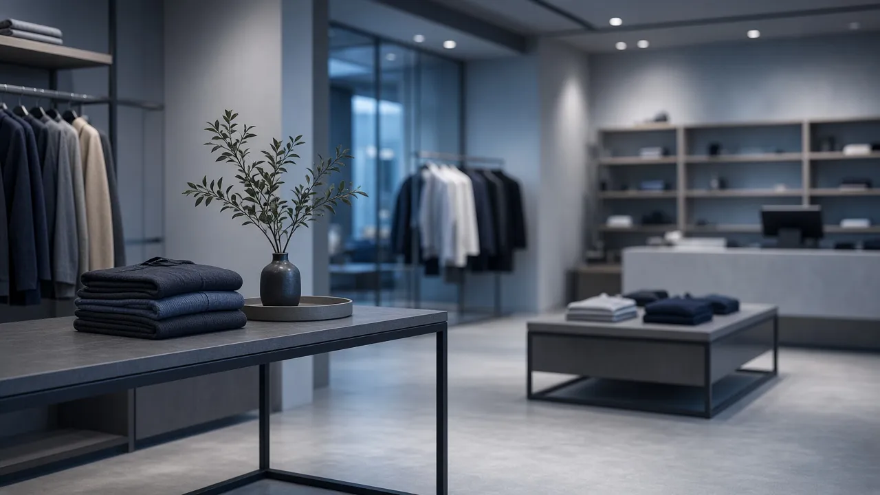 Contemporary retail interior with soft lighting